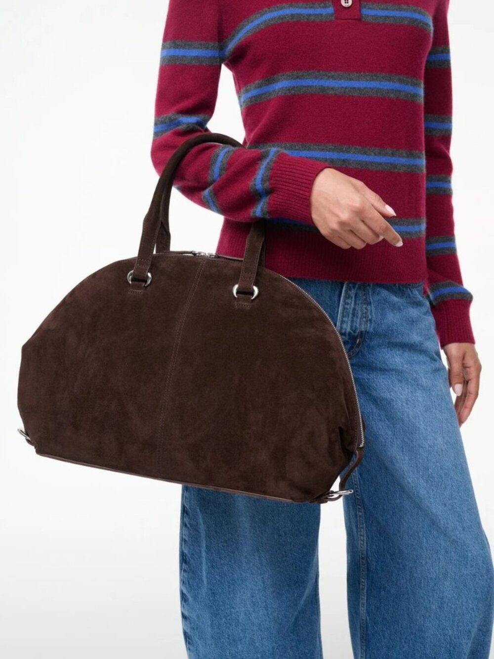 Staud Hester Satchel in Espresso Suede - Picture 8 of 13
